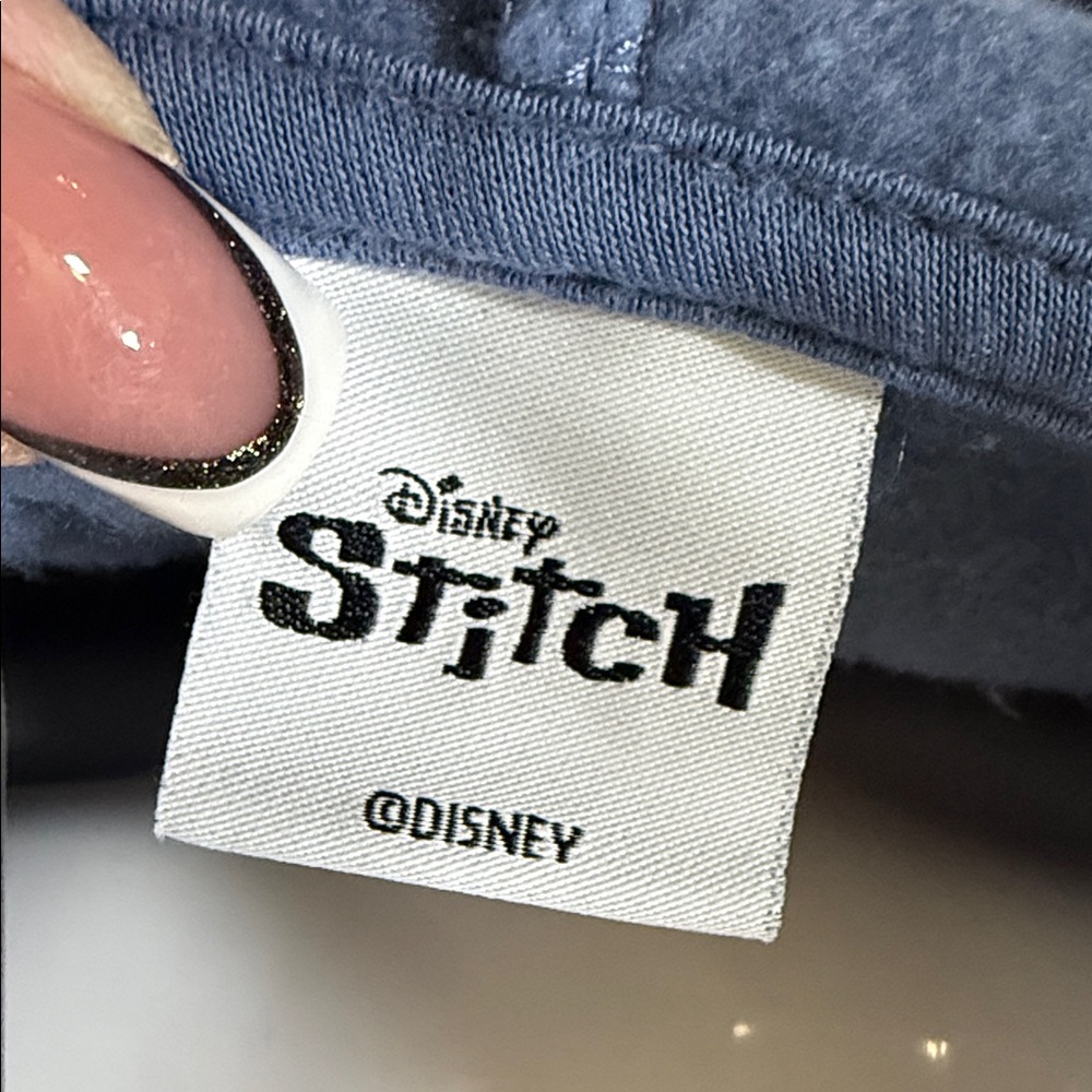 Disney Dusty Blue Stitch Patch Zip-Up Teddy Jacket - Picture 10 of 10